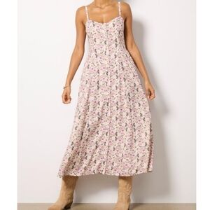 Evereve X Z Supply Angel Eyes Toile Midi Dress Sand NWT Size Small